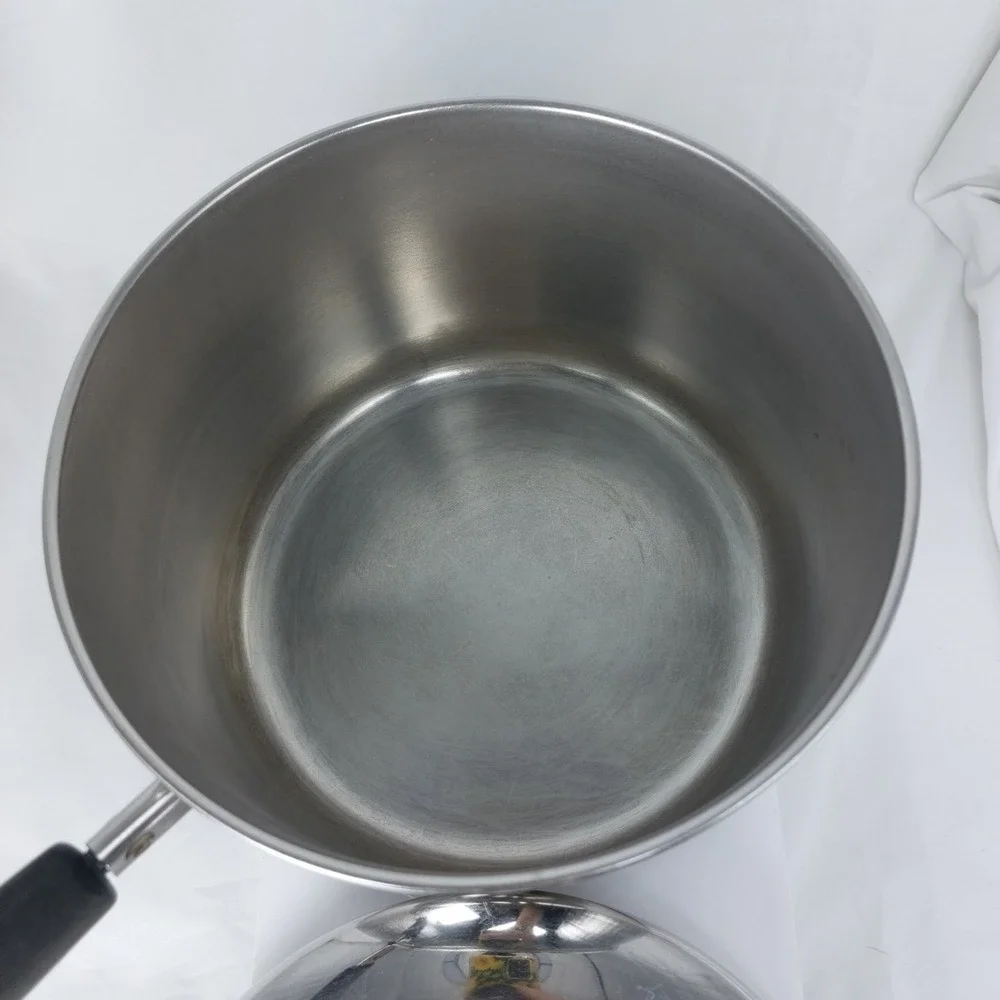 Vintage Revere Ware 1801 Copper Clad Bottom 3qt Saucepan W/ Lid Made in USA